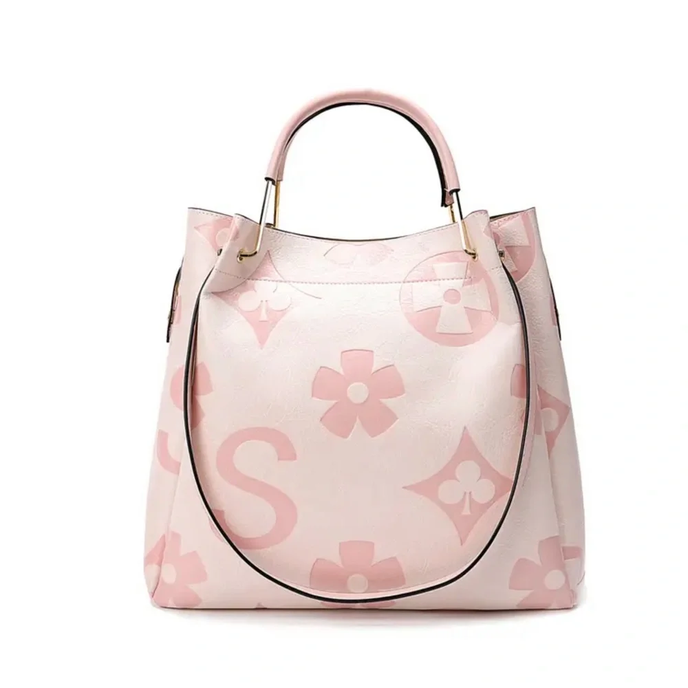 Elegant Flower Embossed Handbag, Fashionable Satchel Bag - Picture 2 of 7